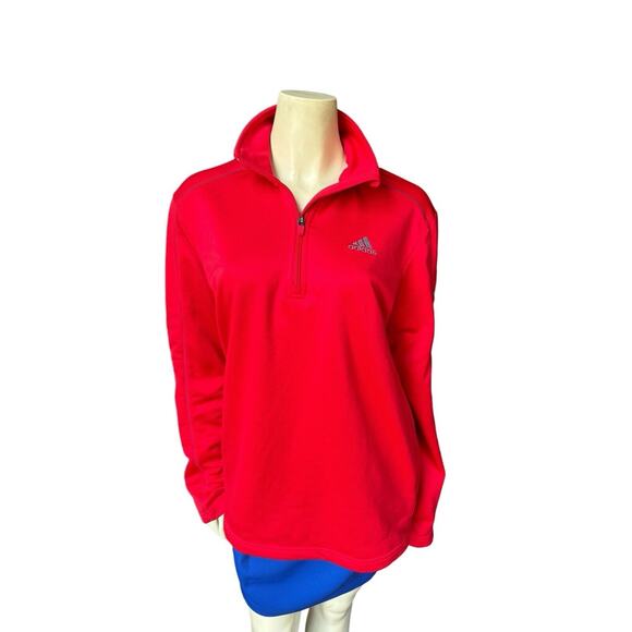 Red Grey Adidas Men's Pullover Track Jacket Zipper Athletic M Medium - Picture 1 of 8